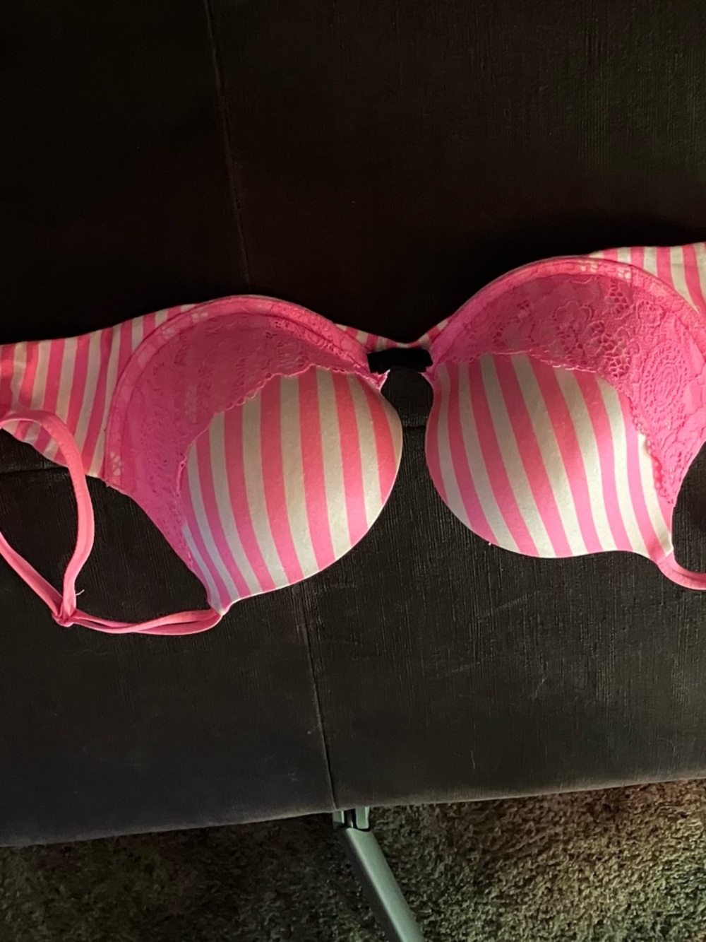 VS Pink and White Striped Convertible Lace Very Sexy Push-Up Bra 34D